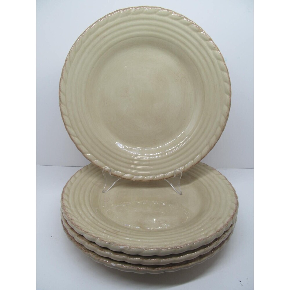 Artimino Tuscan Countryside Cream Set Of 4 Stoneware 11" Dinner Plates VGC
